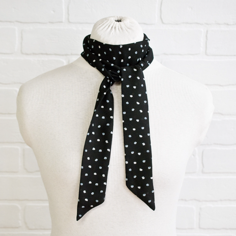 Black with White Neck Scarf